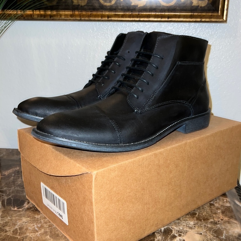 Black Leather Steve Madden Boot